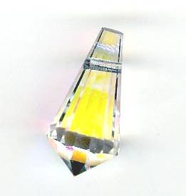 1 9x18mm Preciosa Crystal AB Straight Cut Drop