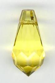 1 9x18mm Preciosa Sharp Yellow Round Cut Drop