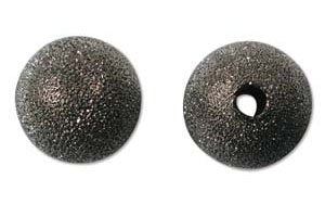 10 14mm Round Gunmetal Plated Stardust Beads