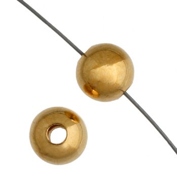 100 2.4mm Round Gold Plated Metal Beads