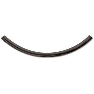 25 38x2mm Gunmetal Plated Curved Tube Beads