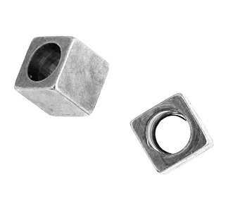 50 4x4mm Antique Silver Metal Cube Beads