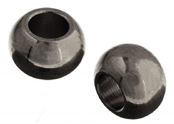 50 5x3.4mm Round Gunmetal Metal Beads