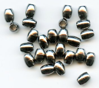 25 6x5mm Gunmetal Oval Metal Beads