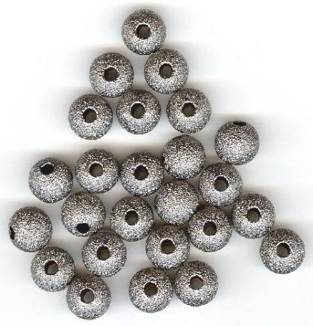 25 8mm Round Metal Gunmetal Stardust