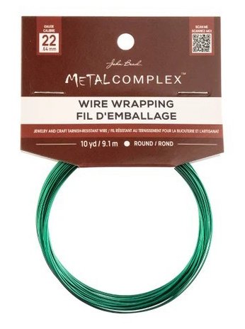 10 Yards of 22 Gauge Bright Green Metal Complex Wire Wrapping Wire