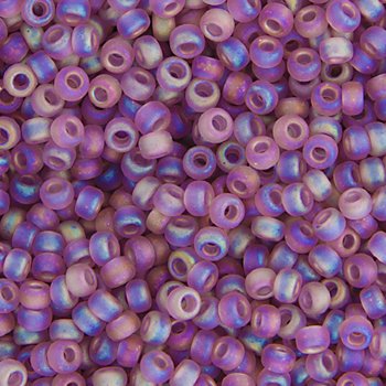 SB6-0142FR 22g of Matte Transparent Smoky Amethyst AB 6/0 Miyuki Seed Beads