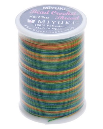 25 Meter Spool Miyuki Crochet Thread - Lime Citrus Variegated