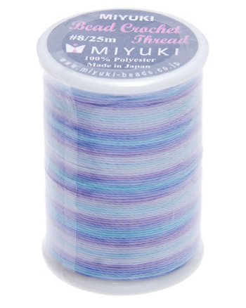 25 Meter Spool Miyuki Crochet Thread - Sky Blue Variegated