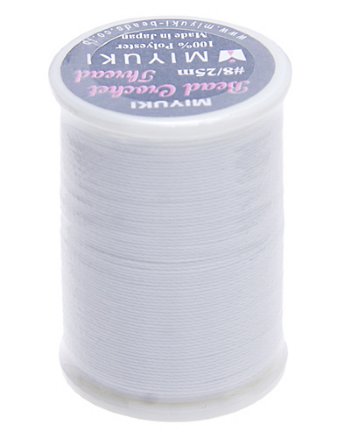 25 Meter Spool Miyuki Crochet Thread - White Variegated