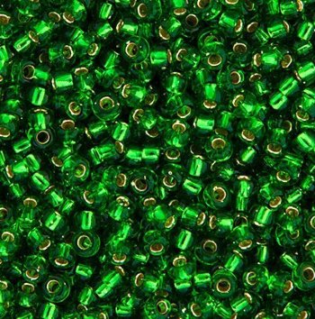 SB11-0016 22g of Silverlined Green 11/0 Miyuki Seed Beads