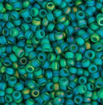 SB11-0147FR 22g of Transparent Matte Emerald AB 11/0 Miyuki Seed Beads