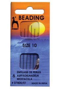 Pack of 6, #10 Pony Beading Needles