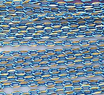 2 Meter of 3.5x2mm Turquoise Blue Coated Cut Brass Chain