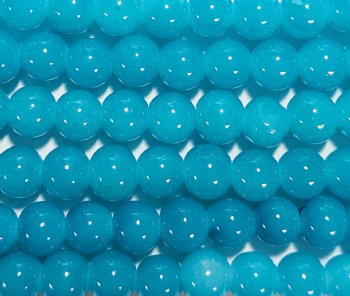 48 8mm Round Neon Aqua Chinese Crystal Beads