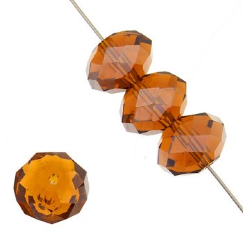 35 6x8mm Faceted Topaz Lustre Chinese Crystal Donut Beads