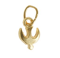 1 12x8mm Mini Gold Dove Pendants
