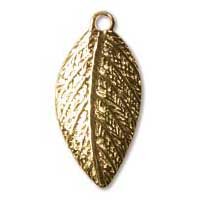 36 15x8mm Curved Gold Plated Leaf Pendants