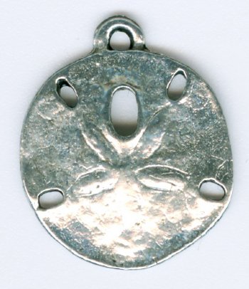 1 16mm Antique Silver Sand Dollar Shell Pendant
