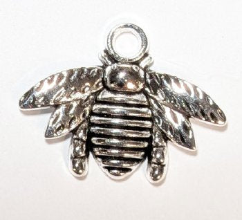 1, 16x20mm Antique Silver Honeybee Pendant