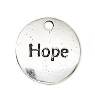 1 19.5mm Round Antique Silver Hope Pendant