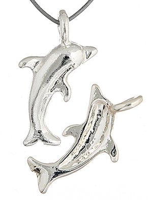 1 20mm Bright Silver Dolphin Pendant