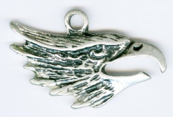 1 20x31mm Antique Silver Eagle Head Pendant