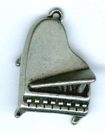 1 22x14mm Antique Silver Piano Pendant