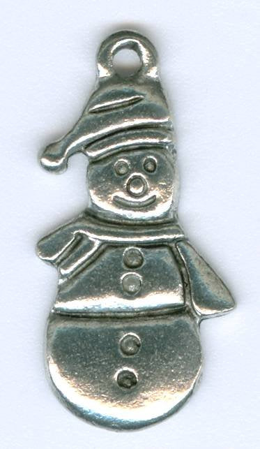 1 24x12mm Antique Silver Snowman Pendant