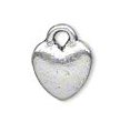 10, 8x8mm Antique Silver Puffy Heart Pendants
