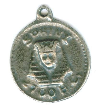 1 17mm Antique Brass Sphinx Coin Pendant