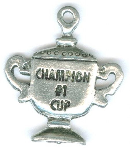 1 23mm Antique Silver Champion Cup Pendant