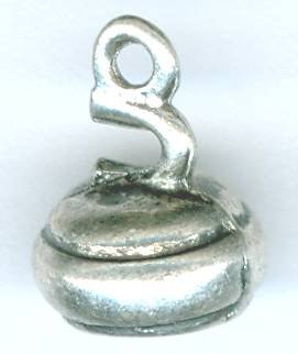 1 12x10mm Antique Silver Curling Rock Pendant