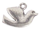 1 16x15mm Antique Silver Dove Pendant
