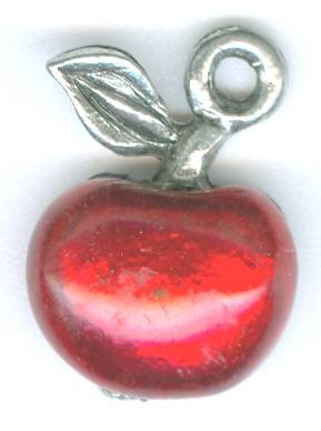 1 15mm Enameled Apple Pendant