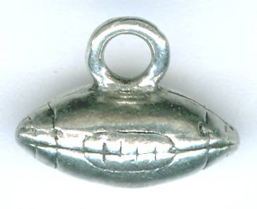 1 11mm Antique Silver Football Pendant