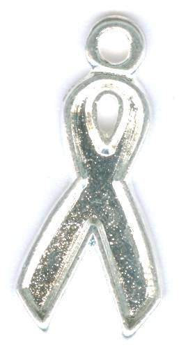 1 19mm Bright Silver Ribbon Pendant