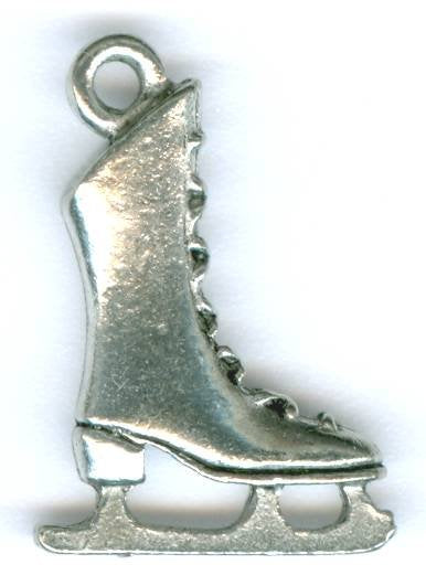 1 20x14mm Antique Silver Figure Skate Pendant