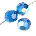 20, 4mm Round Capri AB Preciosa Crystal Beads