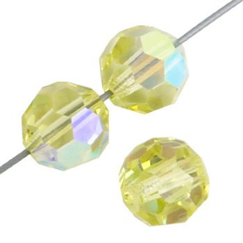20, 4mm Round Jonquil AB Preciosa Crystal Beads