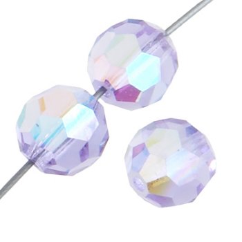 20, 4mm Round Violet AB Preciosa Crystal Beads