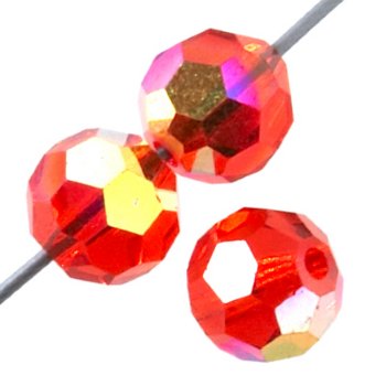 20, 4mm Round Hyacinth AB Preciosa Crystal Beads