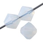 50, 4mm White Opal Preciosa Rondell / Bicone Beads