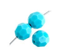 20, 4mm Round Opaque Turquoise Preciosa Crystal Beads