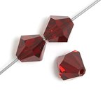 25 6mm Transparent Siam Preciosa Bicone Beads
