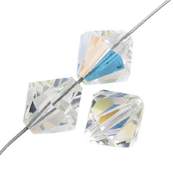25 6mm Preciosa Crystal AB Bicones