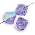 25, 6mm Violet AB Preciosa Rondell / Bicone Beads