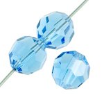 12, 6mm Aqua Bohemica Preciosa Round Beads