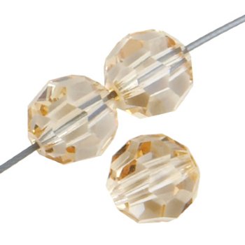12, 8mm Faceted Round Honey Preciosa Crystal Beads