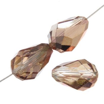 5 10.5x7mm Preciosa Capri Gold Half Coat Pear Drops